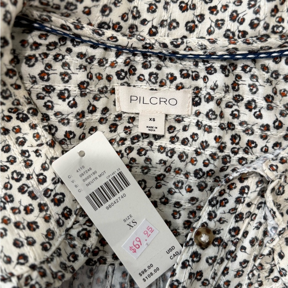 Pilcro Patterned Button-Up Shirt XS